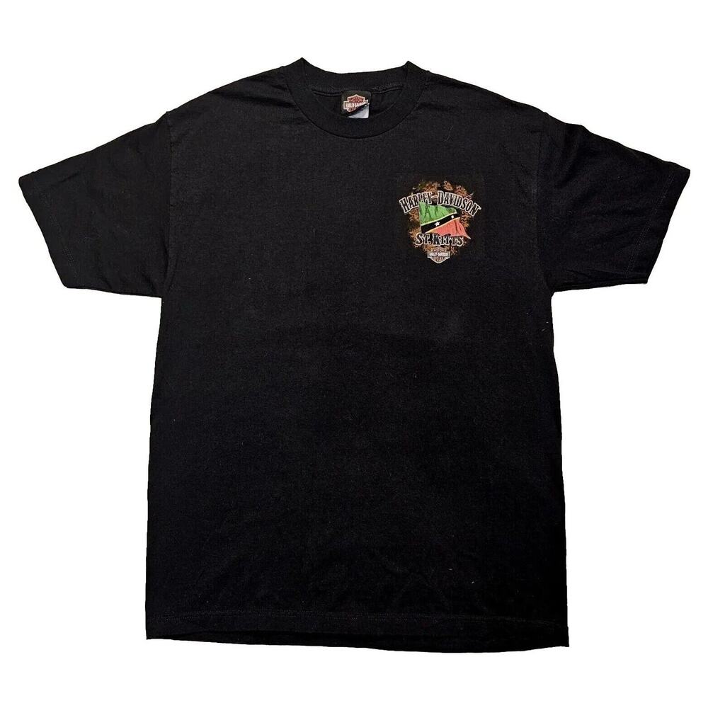 Harley Davidson T Shirt Large St Kitts Great Dane Biker Motorcycle Rally Sturgis